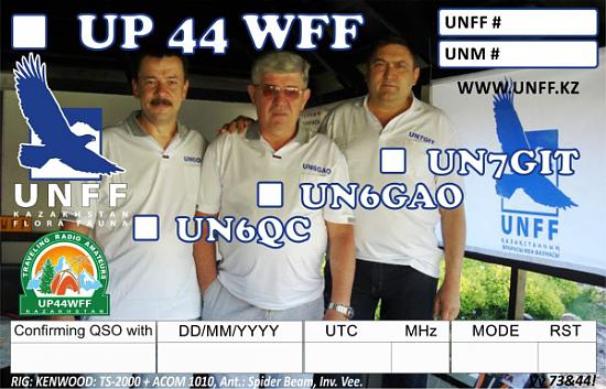 QSL UP44WFF UN6GAO UN7GIT 4 sc